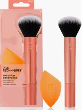 Face Brush with Blender Duo Use With All Makeup Formulas